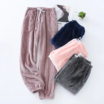 Women Pajama Bottoms Fluffy Flannel Stripe Lounge Home Pants Trouser Warm Winter 2020 Hot Sale Loose Can Be Worn Outside
Women Pajama Bottoms Fluffy Flannel Stripe Lounge Home Pants Trouser Warm Winter 2020 Hot Sale Loose Can Be Worn Outside