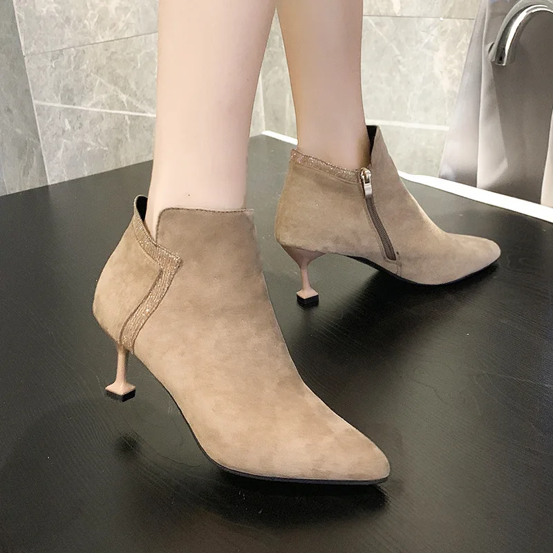 2019 Autumn New Style Korean-style Pointed-Toe Suede Cat Documentary Boots WOMEN'S Shoes Low-Top Versatile High-Heel Martin Boot 
2019 Autumn New Style Korean-style Pointed-Toe Suede Cat Documentary Boots WOMEN'S Shoes Low-Top Versatile High-Heel Martin Boot