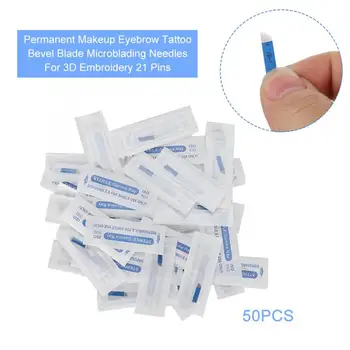 50Pcs 21 Pins Lamina Microblading Needles Permanent Makeup Eyebrow Tattoo Needles Blade Kit Piercing Needles For 3D Embroidery 
50Pcs 21 Pins Lamina Microblading Needles Permanent Makeup Eyebrow Tattoo Needles Blade Kit Piercing Needles For 3D Embroidery