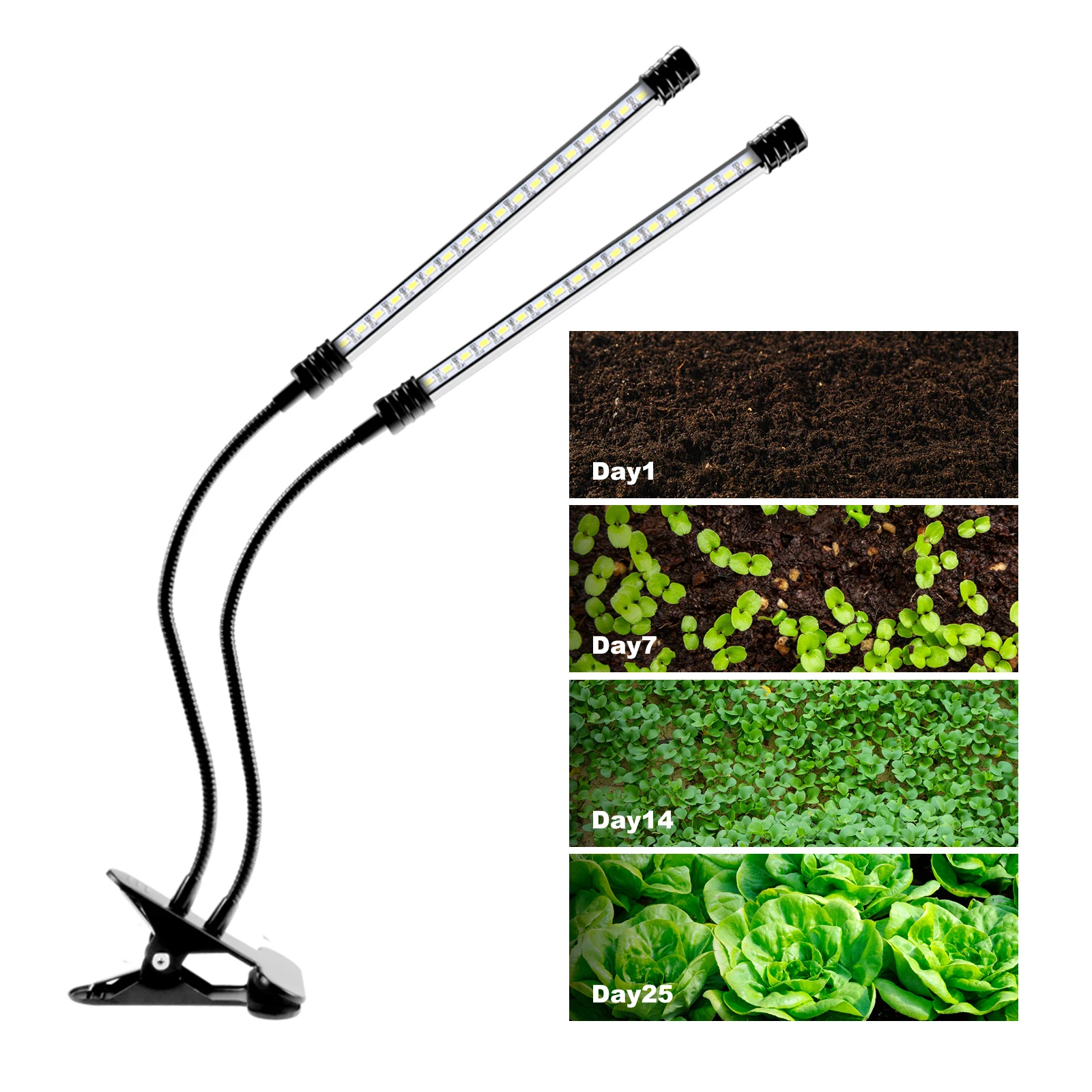 LED Grow Light Full Spectrum 4/8/12H Timer 5 Brightness Leve Clip Plant Growing Light USB Growing Lamp for Indoor Plant Seedling
LED Grow Light Full Spectrum 4/8/12H Timer 5 Brightness Leve Clip Plant Growing Light USB Growing Lamp for Indoor Plant Seedling