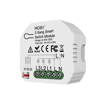 3 Gang WiFi Smart Light Switch Module Wireless Voice Remote Control Mini Switch Module Smart Life App Works for Google Home
3 Gang WiFi Smart Light Switch Module Wireless Voice Remote Control Mini Switch Module Smart Life App Works for Google Home