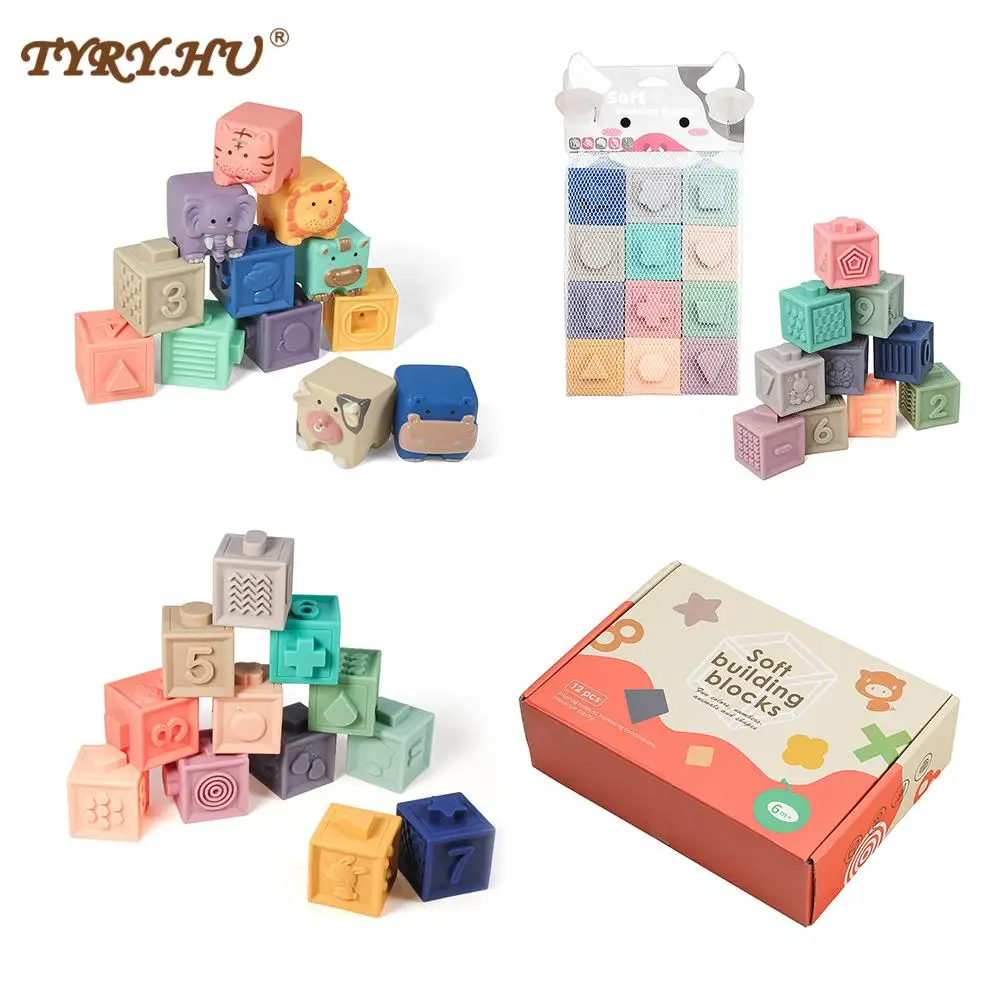 TYRY.HU 12pcs Food Grade Silicone Toy Colorful Building Blocks Silicone Stacking Toy Soft Block Folding Educational Game Toys
TYRY.HU 12pcs Food Grade Silicone Toy Colorful Building Blocks Silicone Stacking Toy Soft Block Folding Educational Game Toys