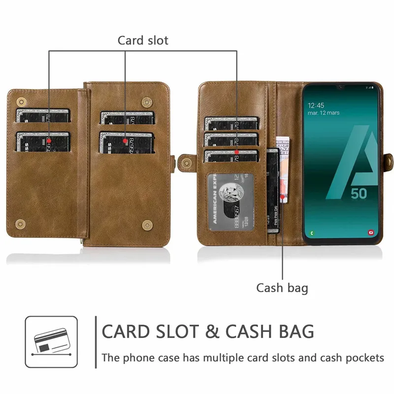 Flip Leather Wallet Case For Samsung Galaxy A50 (3)