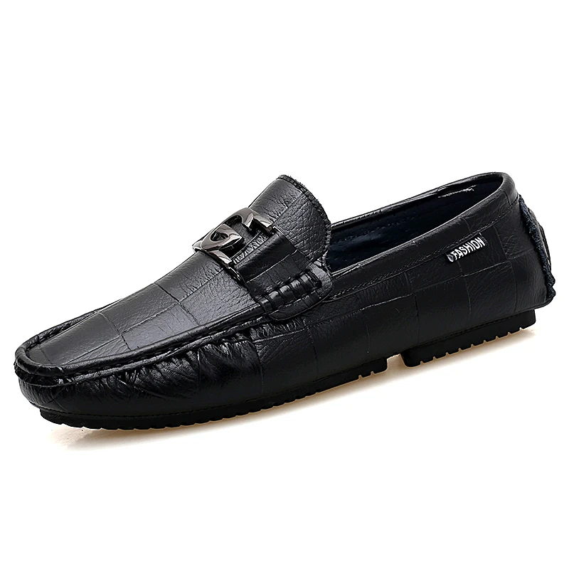 

Leather Men Shoes Luxury Brand 2022 Casual Slip on Flats Formal Penny Loafers Man Moccasins Italian Black Male Driving Shoes