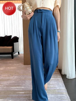 Women Wide Leg Pants Casual Loose Suit Pants Full-length Straight Pants Female Elegant Office Lady Trouser femme Streetwear
Women Wide Leg Pants Casual Loose Suit Pants Full-length Straight Pants Female Elegant Office Lady Trouser femme Streetwear