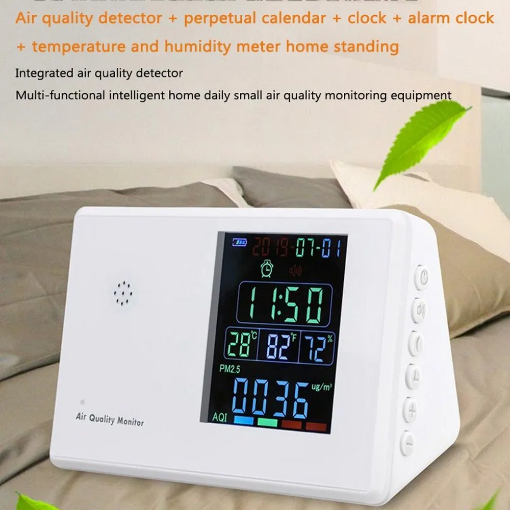 Air Quality Monitor CO2 Sensor Digital Formaldehyde Detector HCHO TVOC PM2.5 PM10 Temp Humi AQI Tester Laser Sensor Gas Analyzer
Air Quality Monitor CO2 Sensor Digital Formaldehyde Detector HCHO TVOC PM2.5 PM10 Temp Humi AQI Tester Laser Sensor Gas Analyzer