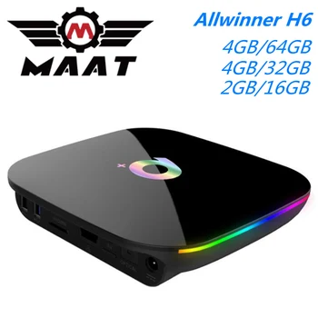 

MAAT 4GB Ram 64GB 32GB Allwinner H6 Quad Core Smart Android TV Box 2GB 16GB 6K H.265 2.4GHz Q Plus Android 9.0 Set Top Box