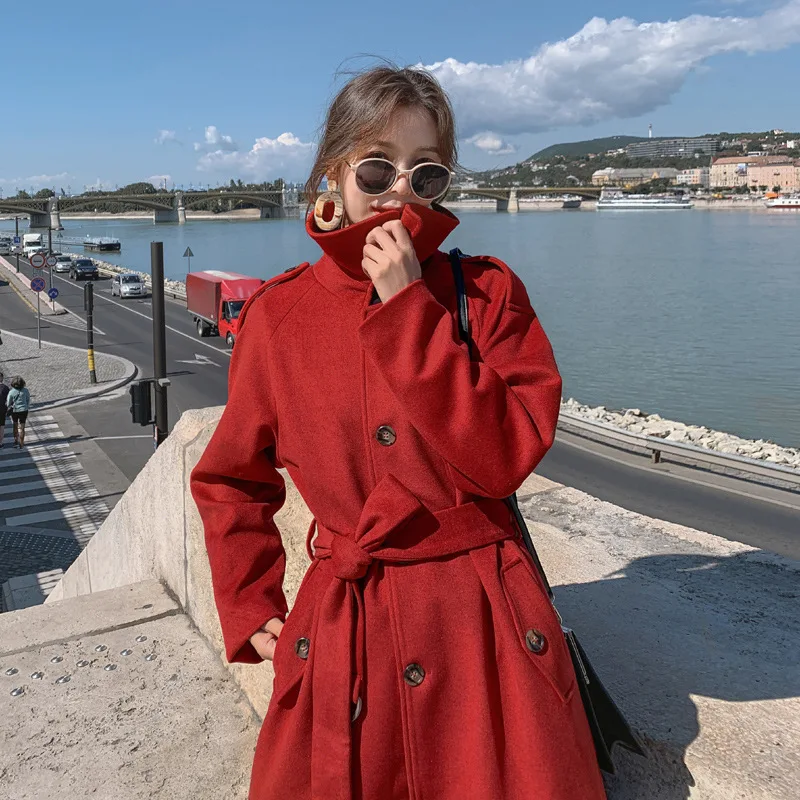Red Woolen Jacket Women's Mid-length Short-height Korean-style Loose-Fit 2019 Autumn And Winter New Style Popular Woolen Overcoa
Red Woolen Jacket Women's Mid-length Short-height Korean-style Loose-Fit 2019 Autumn And Winter New Style Popular Woolen Overcoa