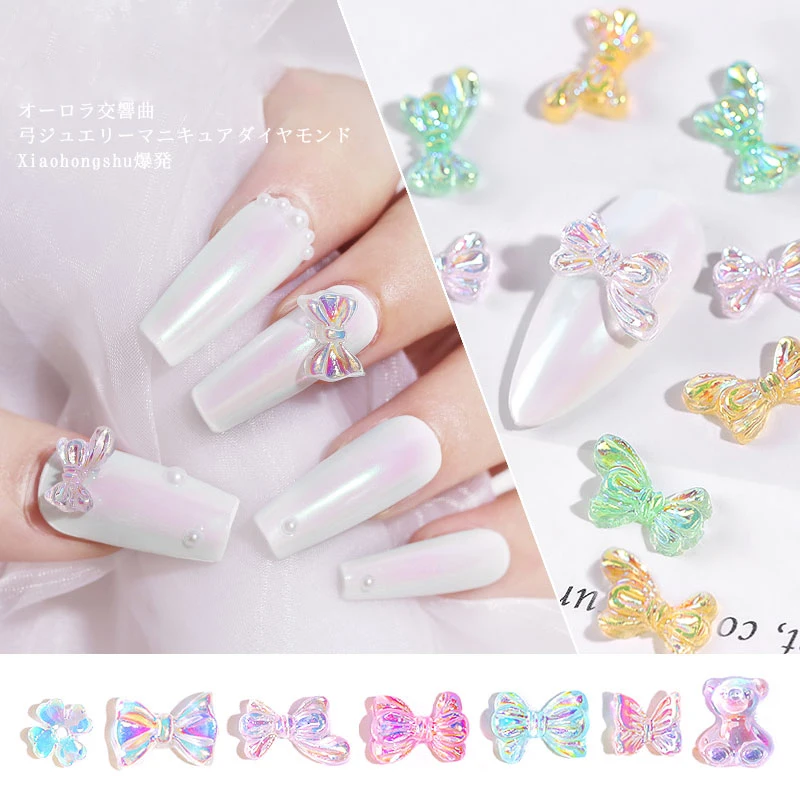 10pcs Aurora Colorful Nail Art Decorations Mix 3D Bowknots Bear Butterfly Daisy Flowers Designs Holographic Manicure Accessories
10pcs Aurora Colorful Nail Art Decorations Mix 3D Bowknots Bear Butterfly Daisy Flowers Designs Holographic Manicure Accessories