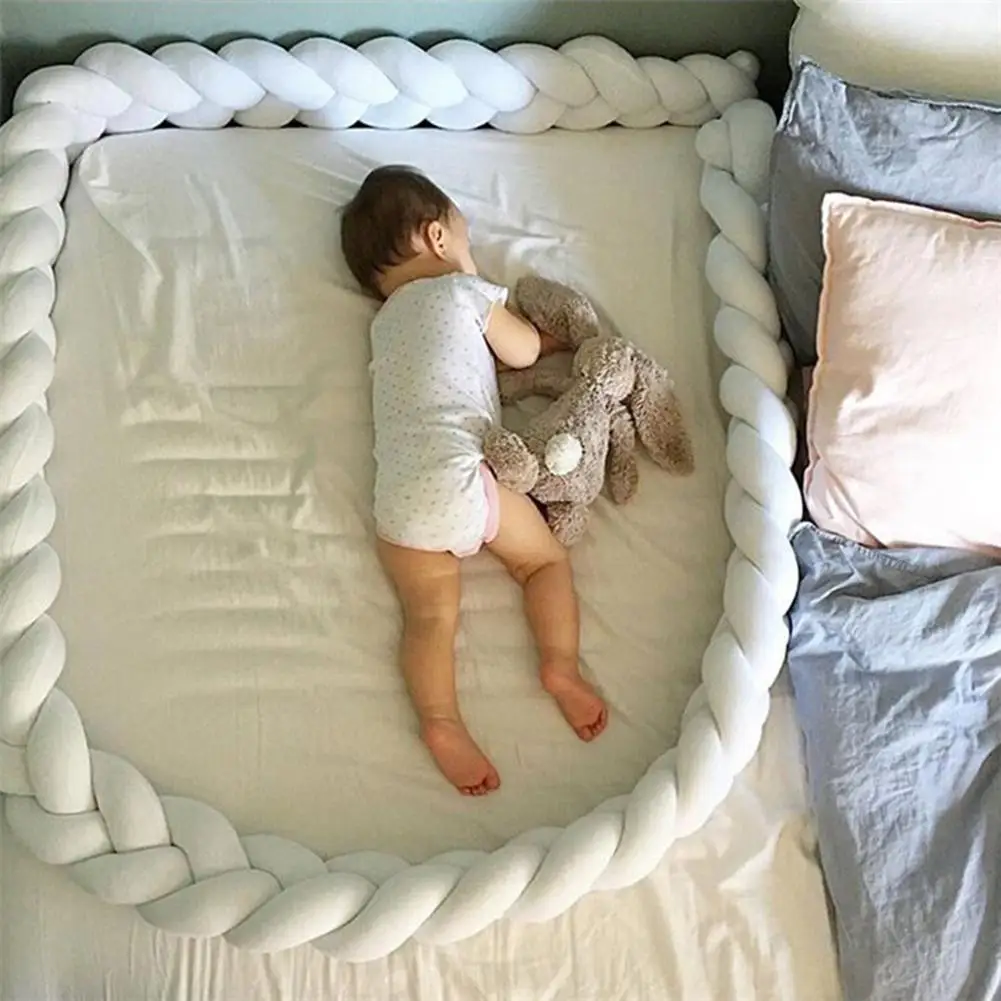 1.5m Baby Infant Crib Knotted Plush Sleep Bumper Cushion Nursery Cradle Decor | Мать и ребенок