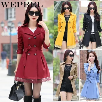 WEPBEL Women Trench Coat for Woman Clothing Spring and Autumn Coats Outwears
WEPBEL Women Trench Coat for Woman Clothing Spring and Autumn Coats Outwears