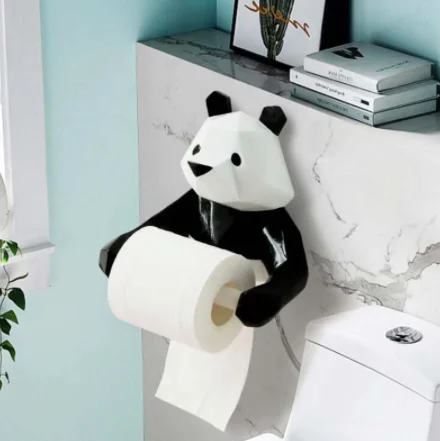 Фото Настенный держатель в виде панды для рулона бумаги полотенец вешалка салфеток