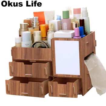 Large Wooden Cosmetic Drawer Makeup Organizer Makeup Storage Box with Mirror for Girls Woman Desktop Tissue Paper Storage Box
Large Wooden Cosmetic Drawer Makeup Organizer Makeup Storage Box with Mirror for Girls Woman Desktop Tissue Paper Storage Box