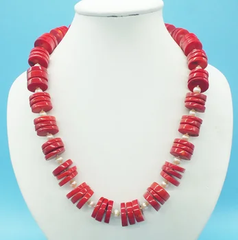 Delicate 18MM Natural Undyed Red Coral, Natural Pearl Necklace, For Women Jewelry Gift For Girlfriend Real Coral Necklace 21" 
Delicate 18MM Natural Undyed Red Coral, Natural Pearl Necklace, For Women Jewelry Gift For Girlfriend Real Coral Necklace 21"