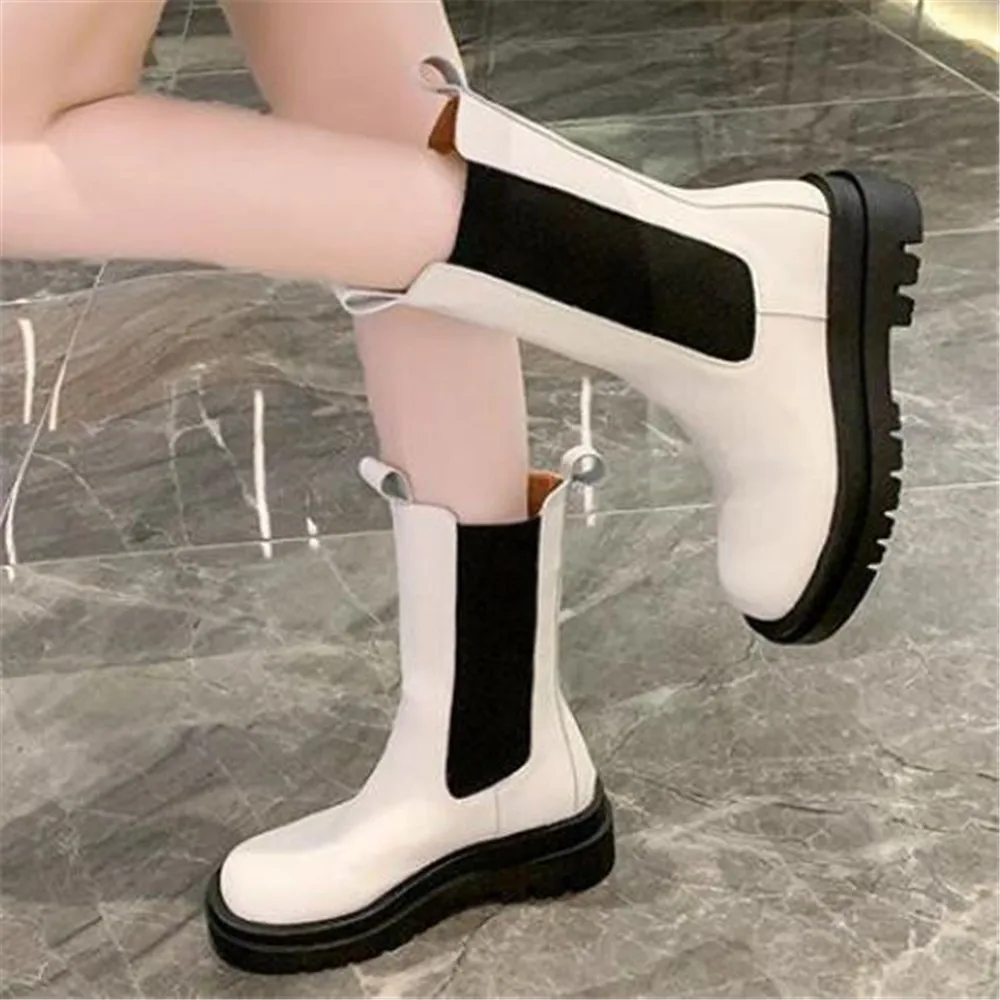 Smoke Tube White Mid Calf Boots Women's Autumn 2022 British Style Fashion Thick Bottom Increased Anti Slip Wear-Resistant Shoes
Smoke Tube White Mid Calf Boots Women's Autumn 2022 British Style Fashion Thick Bottom Increased Anti Slip Wear-Resistant Shoes