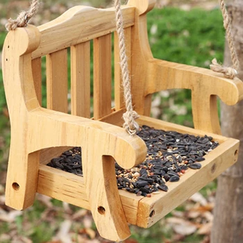 Bird Feeder Pine Wood Parrot Food Container With Rope Swing Chair Canary Outdoor Garden Hummingbird Patio Pet Supplies Portable
Bird Feeder Pine Wood Parrot Food Container With Rope Swing Chair Canary Outdoor Garden Hummingbird Patio Pet Supplies Portable