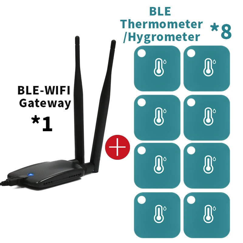 8- bluetooth 1-Wifi Thermometer/Hygrometer Temperature and Humidity Data Loggers Intelligent Remote Monitor For iPhone/Android
8- bluetooth 1-Wifi Thermometer/Hygrometer Temperature and Humidity Data Loggers Intelligent Remote Monitor For iPhone/Android