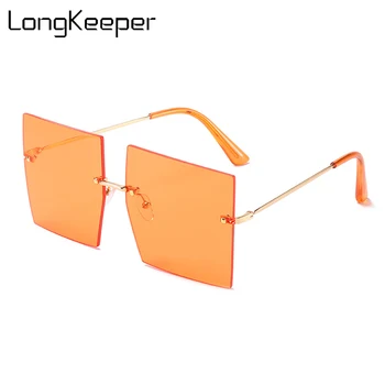 LongKeeper Fashion Oversized Sunglasses Women Rimless Square Sun Glasses Female Luxury Brand Orange Eyewear Big Shades UV400
LongKeeper Fashion Oversized Sunglasses Women Rimless Square Sun Glasses Female Luxury Brand Orange Eyewear Big Shades UV400
