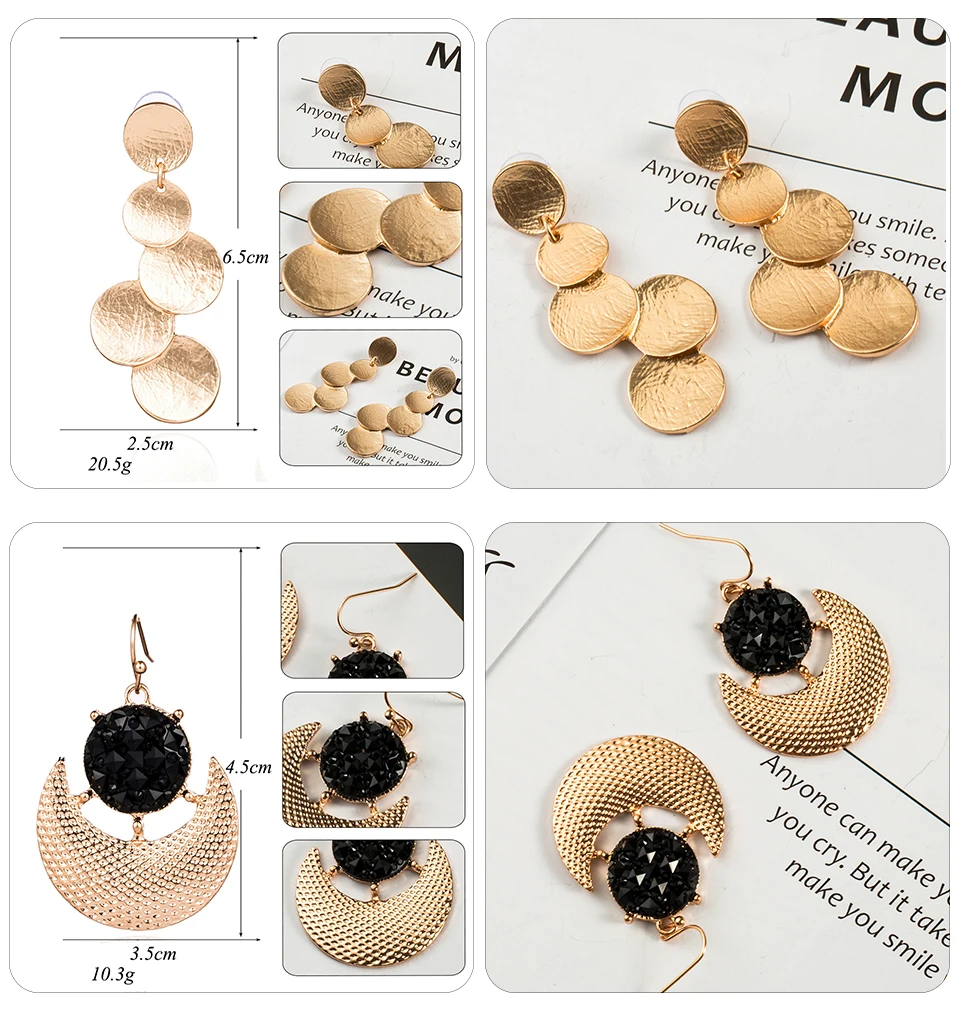 Boho Ethnic Large Golden Luxury Dangle Drop Earrings Hanging for Women Female Fashion 2019 Jewelry Wedding Earrings for Brides Boho Ethnic Large Golden Luxury Dangle Drop Earrings Hanging for Women Female Fashion 2019 Jewelry Wedding Earrings for Brides