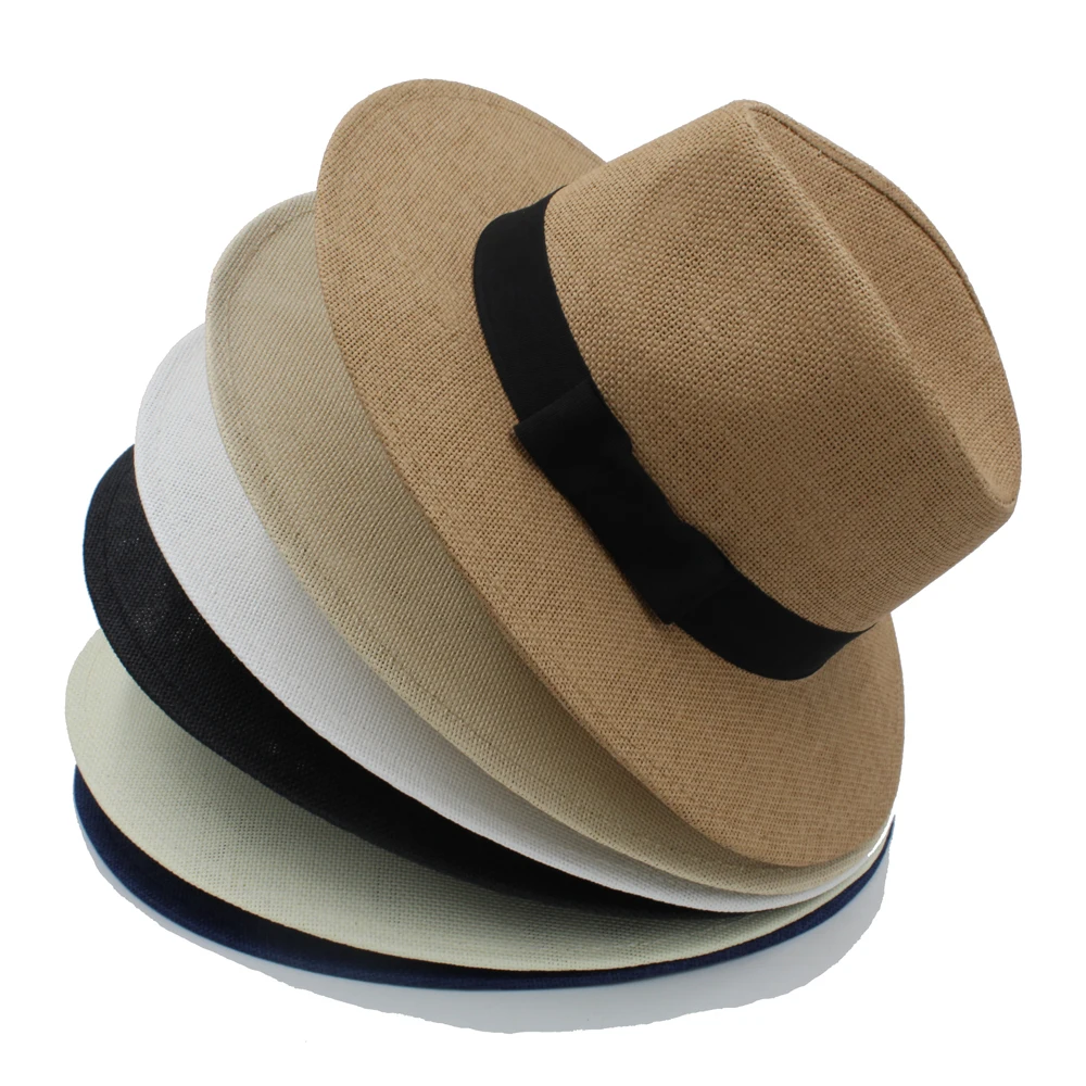 

Men Women Classical Straw Panama Hats Summer Wide Brim Fedora Sunhats Trilby Caps Party Outdoor Beach Travel Size US 7 1/4 UK L