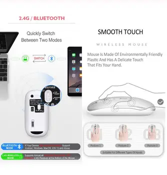 DishyKooker M103 Computer Mouse Bluetooth Wireless Rechargeable Adjustable Ultra-thin Mouse
DishyKooker M103 Computer Mouse Bluetooth Wireless Rechargeable Adjustable Ultra-thin Mouse