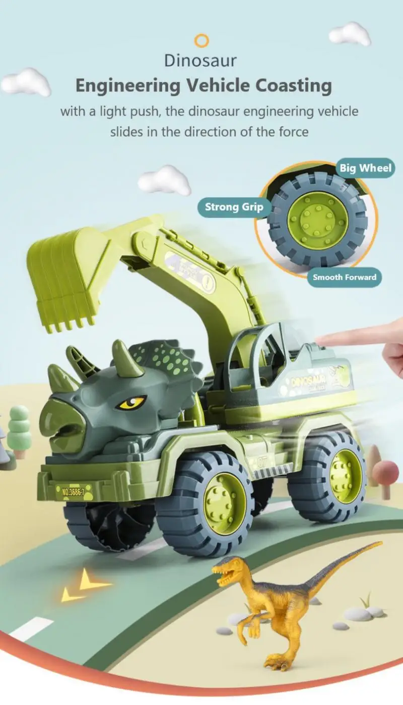 Model dinozaura ciężarówka - pojazd inżynieryjny dla dzieci - Wianko - 5