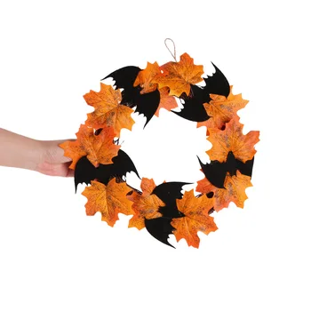 Maple Leaves Fall Spooky Craft Thanksgiving Day For Kids Artificial Window Scary Bats Front Door Home Decor Halloween Wreath 
Maple Leaves Fall Spooky Craft Thanksgiving Day For Kids Artificial Window Scary Bats Front Door Home Decor Halloween Wreath