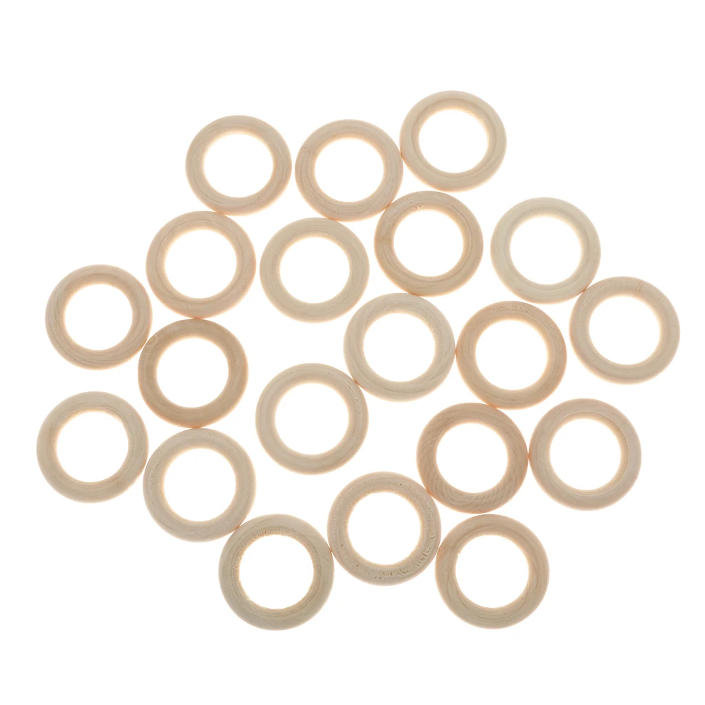 20 × Unfinished Natural Wooden Rings Wood Teething Rings For Craft, Ring Pendant, DIY Connectors, Jewelry Making, 35 mm 20 × Unfinished Natural Wooden Rings Wood Teething Rings For Craft, Ring Pendant, DIY Connectors, Jewelry Making, 35 mm
