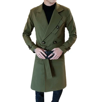 Green double-breasted men's long jacket size S-3XL fashion business casual men long coat, red black khaki coats
Green double-breasted men's long jacket size S-3XL fashion business casual men long coat, red black khaki coats