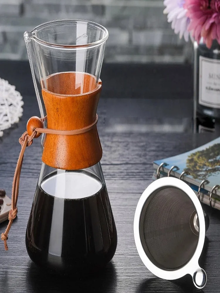 

400/800ml cafeteira de vidro resistente de alta temperatura com filtro de aço inoxidável máquina de café espresso anti-escalda