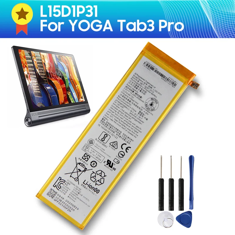 Original Battery For Lenovo YOGA Tab3 Pro X5-Z8550 X5-Z8500 Handheld Calculator 4000mAh Mobile Computer L15D1P31 Replacement
Original Battery For Lenovo YOGA Tab3 Pro X5-Z8550 X5-Z8500 Handheld Calculator 4000mAh Mobile Computer L15D1P31 Replacement