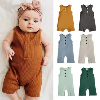 0-18M Cute Newborn Infant Baby Boys Girls Romper Clothes Button Solid Sleeveless Jumpsuit Summer Outfit 7 Colors Solid
0-18M Cute Newborn Infant Baby Boys Girls Romper Clothes Button Solid Sleeveless Jumpsuit Summer Outfit 7 Colors Solid