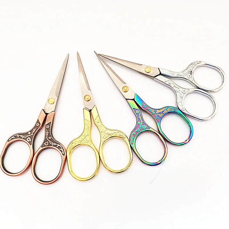 Retro plum blossom scissors Stainless steel embroidery scissors Hand made household small scissors diy hand tool Color gold
Retro plum blossom scissors Stainless steel embroidery scissors Hand made household small scissors diy hand tool Color gold