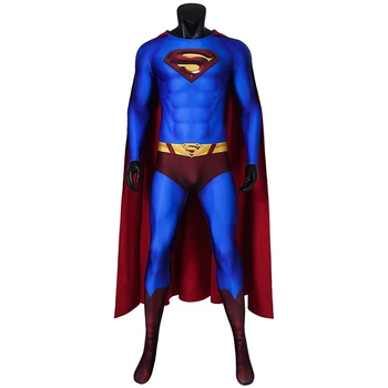 

Superman Returns again 2020 Costume Superman Clark Kent Cosplay Jumpsuit Cloak Zentai Superhero Adult Halloween Carnival Outfit