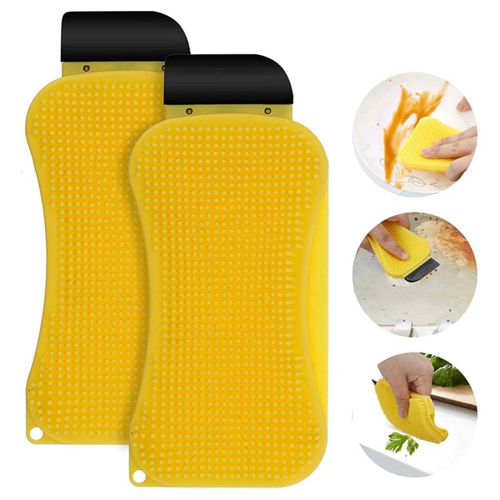 2Pcs Silicone Sponge Brush 3-in-1 Kitchen Multi-functional Utensil Washing Scrubber Water Absorption Scraper Durable Bowl Brush
2Pcs Silicone Sponge Brush 3-in-1 Kitchen Multi-functional Utensil Washing Scrubber Water Absorption Scraper Durable Bowl Brush