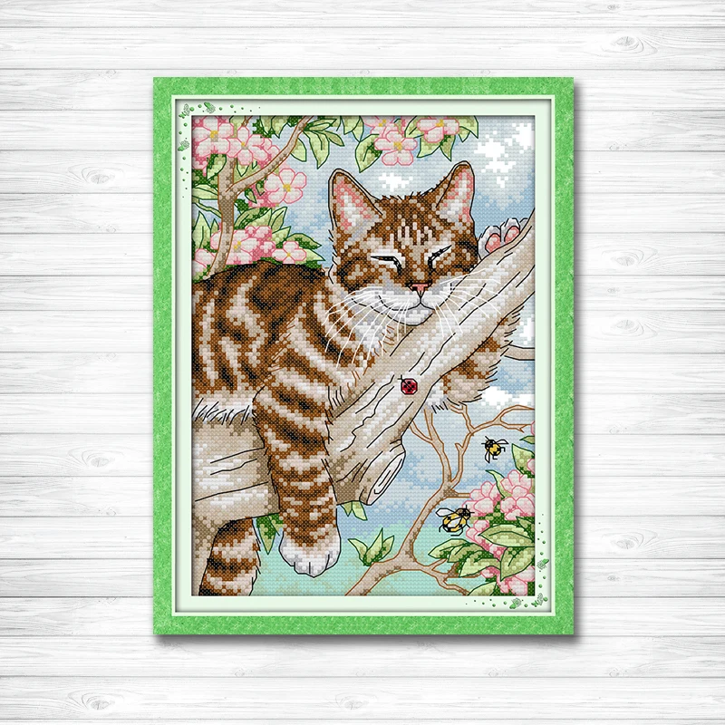 A sleeping lazy cat on the tree Counted Printed on canvas DMC 11CT 14CT Cross Stitch kits Needlework Set Embroidery Animal Style
A sleeping lazy cat on the tree Counted Printed on canvas DMC 11CT 14CT Cross Stitch kits Needlework Set Embroidery Animal Style