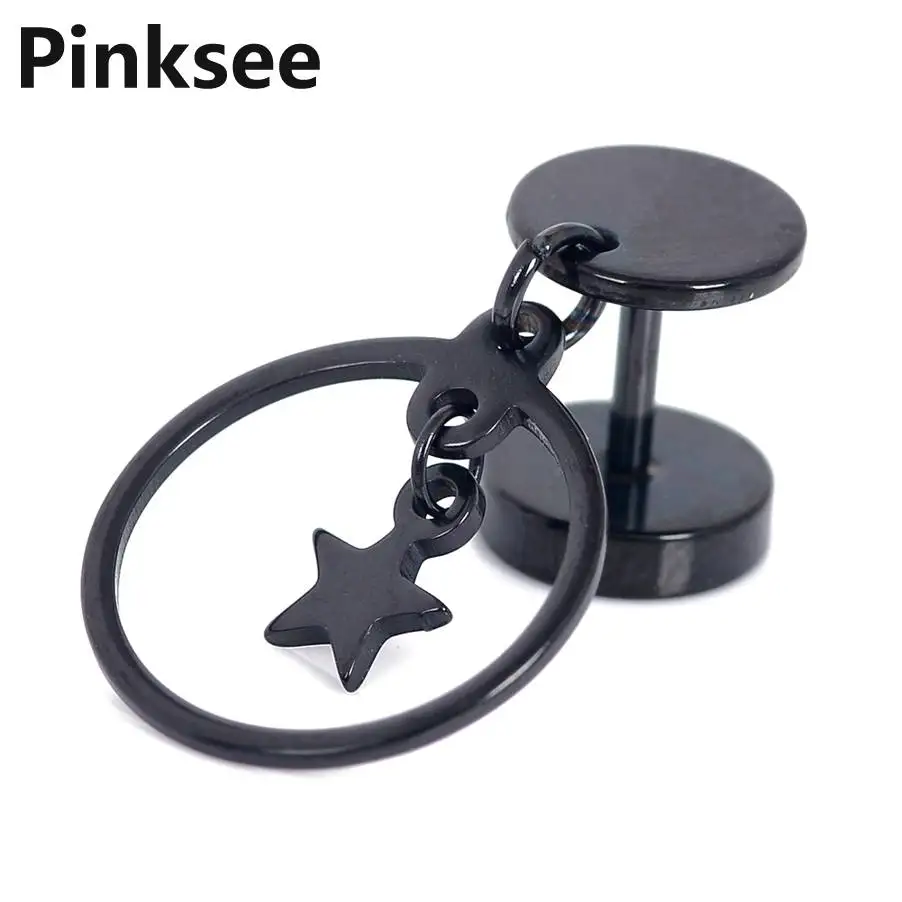 1PC Black Stainless Steel Fake Cheater Ear Plugs Gauge Body Jewelry Piercing Round Circle Star Earring For Women Men Hot Sale
1PC Black Stainless Steel Fake Cheater Ear Plugs Gauge Body Jewelry Piercing Round Circle Star Earring For Women Men Hot Sale
