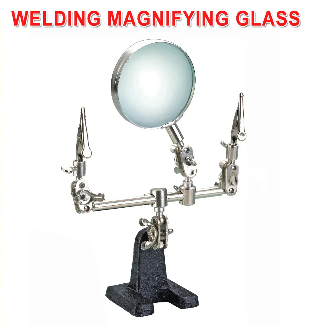 Helping Third Hand Tool Soldering Stand With 5X Welding Magnifying Glass Adjustable 2 Alligator Clips 360 Degree Rotating
Helping Third Hand Tool Soldering Stand With 5X Welding Magnifying Glass Adjustable 2 Alligator Clips 360 Degree Rotating