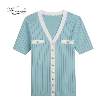 Warmsway Viscose Ribbed Knitted Deep V-Neck Sexy Office Lady T-Shirt Front Button Two Pockets Elegant Women Tops B-179
Warmsway Viscose Ribbed Knitted Deep V-Neck Sexy Office Lady T-Shirt Front Button Two Pockets Elegant Women Tops B-179