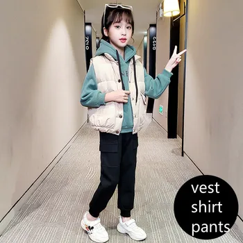 Children Clothing Sets Baby Girl Winter Sports Suit Vest Coat + Hooded Sweatshirt + Thick Pants 3 Pcs Set Kids Clothes Girls
Children Clothing Sets Baby Girl Winter Sports Suit Vest Coat + Hooded Sweatshirt + Thick Pants 3 Pcs Set Kids Clothes Girls