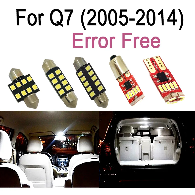 26pcs LED License plate Lamp + LED Interior dome map Lights + LED Vanity mirror bulb Kit for Audi Q7 4L (2005-2014)
26pcs LED License plate Lamp + LED Interior dome map Lights + LED Vanity mirror bulb Kit for Audi Q7 4L (2005-2014)