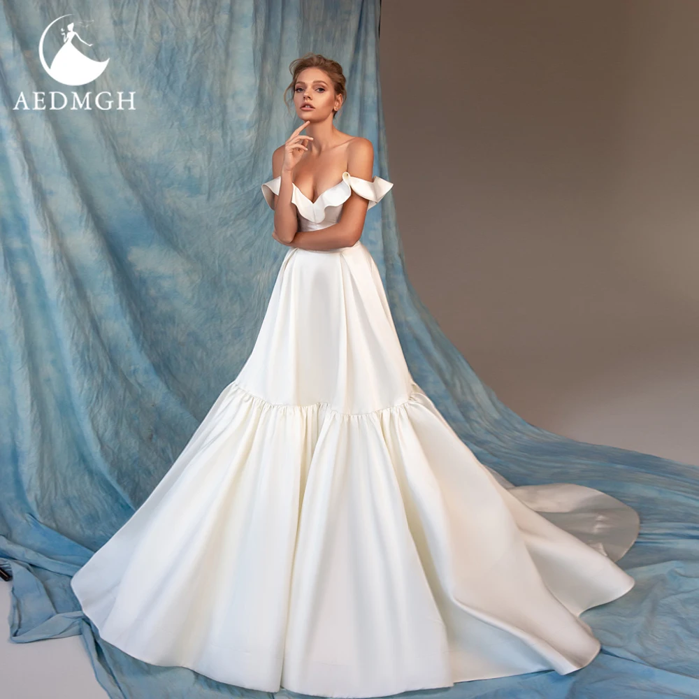 Aedmgh Matte Satin Wedding Dresses 2024 Ruffles Sweetheart Off The Shoulder Vestido De Novia Backless A-Line Robe De Mariee
Aedmgh Matte Satin Wedding Dresses 2024 Ruffles Sweetheart Off The Shoulder Vestido De Novia Backless A-Line Robe De Mariee