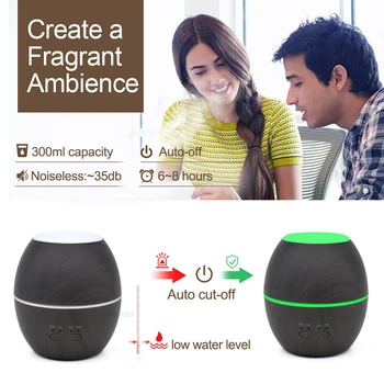 300ml Aroma Essential Oil Diffuser Ultrasonic Air Humidifier for Home with 4 Timer Settings 7 Color Changing LED Lamp
300ml Aroma Essential Oil Diffuser Ultrasonic Air Humidifier for Home with 4 Timer Settings 7 Color Changing LED Lamp