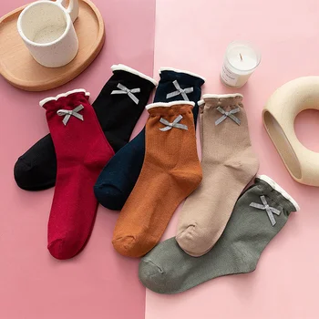 Dreamlikelin Spring Autumn Women's Bowknot Socks Japanese Style Solid Color Soft Cotton Socks 
Dreamlikelin Spring Autumn Women's Bowknot Socks Japanese Style Solid Color Soft Cotton Socks