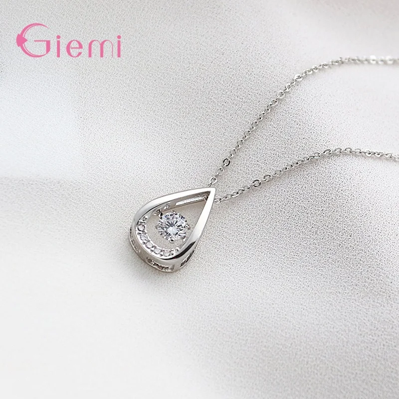 Halskette Mit Wassertropfen-Muster-Anhänger Für Damen, Authentische Halsketten Aus 925Er-Sterlingsilber Mit Glänzendem Kristallkragen, Geschenke Hff3F0E10801445F39D307Fa45Ac974Cdf