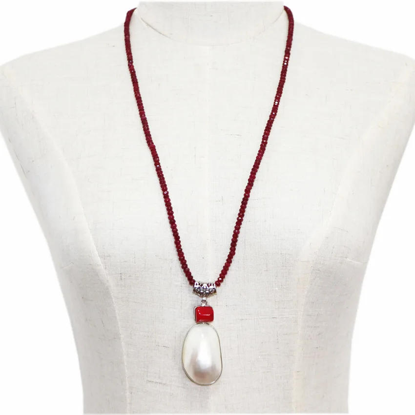 Surprised Gift Long Chain Pendant Necklace for Women Natural Stone Rubys Mother Shell Pearl Coral Beads Necklaces Jewelry 30" B6
Surprised Gift Long Chain Pendant Necklace for Women Natural Stone Rubys Mother Shell Pearl Coral Beads Necklaces Jewelry 30" B6