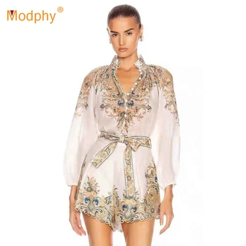 2020 Autumn Linen Printed Women Set Long-Sleeved Loose Shirt & High-Waist Shorts Two-Piece Casual Party Vacation Female New
2020 Autumn Linen Printed Women Set Long-Sleeved Loose Shirt & High-Waist Shorts Two-Piece Casual Party Vacation Female New
