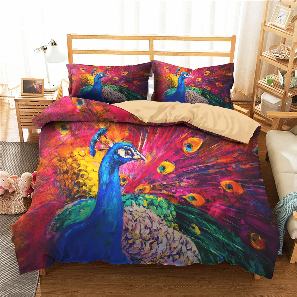 Bedding Luxury Duvet Cover Set 3D Peahen Printed Home Textiles Bohemia Style with Pillowcase Bedroom Bed Linens
Bedding Luxury Duvet Cover Set 3D Peahen Printed Home Textiles Bohemia Style with Pillowcase Bedroom Bed Linens