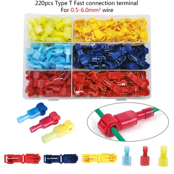220PCS T-Type Quick Disconnect Wire Connector Terminal Block Non-Destructive Line Clamp Combination Box Terminal
220PCS T-Type Quick Disconnect Wire Connector Terminal Block Non-Destructive Line Clamp Combination Box Terminal