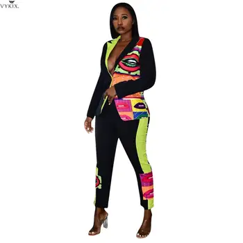 Two Piece Set Top And Pants Mouth Print Full Sleeve Blazers Pants Suit OL Two Piece Set Women Tracksuit 2 Piece Set Women
Two Piece Set Top And Pants Mouth Print Full Sleeve Blazers Pants Suit OL Two Piece Set Women Tracksuit 2 Piece Set Women